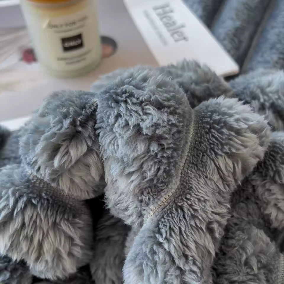 Effen kleur verdikte breed gestreepte multifunctionele deken, kan worden gebruikt als lakenhoesdeken, dutjedeken, huisdierdeken